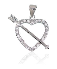 Sudraba kulons #2301662(PRh-Gr)_CZ, Sudrabs 925°, rodijs (pārklājums), Cirkoni, 2.7 gr. Sieviešu