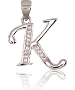 Sudraba kulons #2301615(PRh-Gr)_CZ, Sudrabs 925°, rodijs (pārklājums), Cirkoni, 1.9 gr. Burti