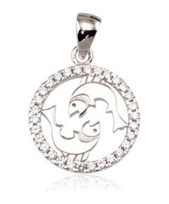 Sudraba kulons #2300394(PRh-Gr)_CZ, Sudrabs 925°, rodijs (pārklājums), Cirkoni, 2.5 gr. Zodiaka zīmes