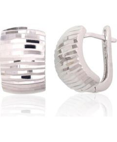 Sudraba auskari ar 'angļu' slēdzēju #2204088(PRh-Gr), Sudrabs 925°, rodijs (pārklājums), 3.5 gr. Ar "angļu" slēdzēju