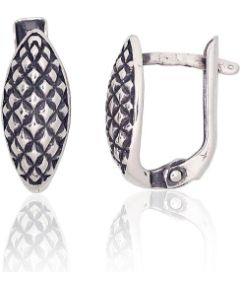 Sudraba auskari ar 'angļu' slēdzēju #2203817(POx-Bk), Sudrabs 925°, oksids (pārklājums), 1.8 gr. Ar "angļu" slēdzēju