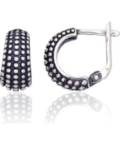 Sudraba auskari ar 'angļu' slēdzēju #2203815(POx-Bk), Sudrabs 925°, oksids (pārklājums), 3.7 gr. Ar "angļu" slēdzēju