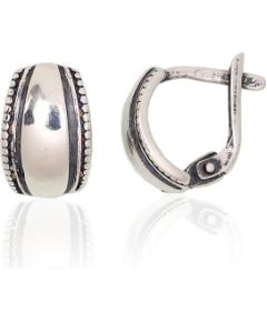 Sudraba auskari ar 'angļu' slēdzēju #2203637(POx-Bk), Sudrabs 925°, oksids (pārklājums), 1.9 gr. Ar "angļu" slēdzēju