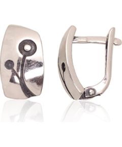 Sudraba auskari ar 'angļu' slēdzēju #2203625(POx-Bk), Sudrabs 925°, oksids (pārklājums), 2.9 gr. Ar "angļu" slēdzēju