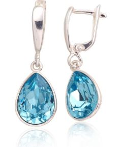 Sudraba auskari ar 'angļu' slēdzēju #2203615_SV-AQ, Sudrabs 925°, Kristāli, 6 gr. Ar "angļu" slēdzēju