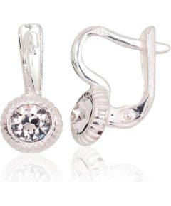 Sudraba auskari ar 'angļu' slēdzēju #2203210_SV, Sudrabs 925°, Kristāli, 2.1 gr. Ar "angļu" slēdzēju