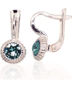 Sudraba auskari ar 'angļu' slēdzēju #2203210_SV-AQ, Sudrabs 925°, Kristāli, 2.2 gr. Ar "angļu" slēdzēju