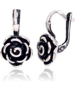 Sudraba auskari ar 'angļu' slēdzēju #2203175(POx-Bk), Sudrabs 925°, oksids (pārklājums), 5.4 gr. Ar "angļu" slēdzēju