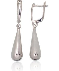 Sudraba auskari ar 'angļu' slēdzēju #2203075(PRh-Gr), Sudrabs 925°, rodijs (pārklājums), 3.4 gr. Ar "angļu" slēdzēju