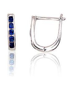 Sudraba auskari ar 'angļu' slēdzēju #2202950(PRh-Gr)_CZ-DB, Sudrabs 925°, rodijs (pārklājums), Cirkoni, 0.8 gr. Ar "angļu" slēdzēju