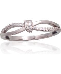 Sudraba gredzens #2101800(PRh-Gr)_CZ, Sudrabs 925°, rodijs (pārklājums), Cirkoni, Izmērs: 17.5, 1.4 gr. Sieviešu