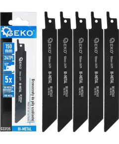 Geko Brzeszczoty bi-metal do piły szablastej do metalu 150mm 24TPI 5el. (80) Jaunumi -Dārzam