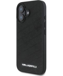 Karl Lagerfeld PU Quilted Pattern Case Aizsargapvalks priekš iPhone 16 / melns Neoriģinālie Maciņi