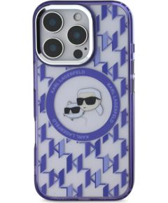 Karl Lagerfeld IML Monogram K&CH Heads MagSafe Case Защитный чехол для iPhone 16 Pro / фиолетовый Чехлы - альтернативные