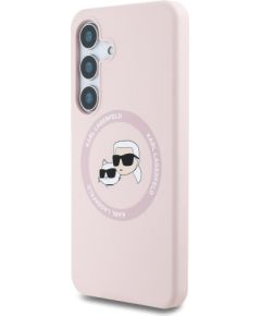 Karl Lagerfeld Liquid Silicone K&CH Heads MagSafe Case Aizsargapvalks priekš Samsung Galaxy S25 / rozā Neoriģinālie Maciņi