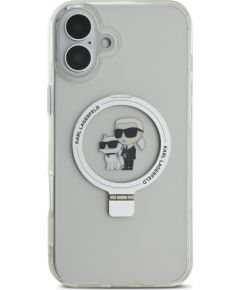 Karl Lagerfeld Ringstand Karl and Choupette MagSafe Case Защитный чехол с кольцом для iPhone 16 Plus / белый Чехлы - альтернативные