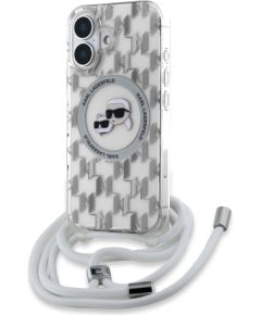 Karl Lagerfeld IML Monogram Crossbody K&CH Heads MagSafe Aizsargapvalks priekš iPhone 16 / caurspīdīgs Neoriģinālie Maciņi