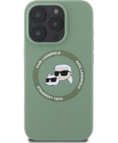 Karl Lagerfeld Liquid Silicone K&CH Heads MagSafe Aizsargapvalks priekš iPhone 16 Pro Max / kaki Neoriģinālie Maciņi