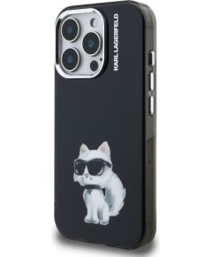 Karl Lagerfeld IML Aquarelle Choupette Case Aizsargapvalks priekš iPhone 15 Pro Max / melns Neoriģinālie Maciņi