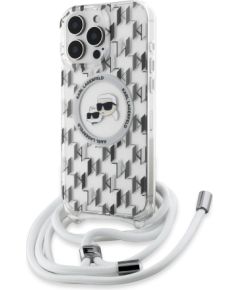 Karl Lagerfeld IML Monogram Crossbody K&CH Heads MagSafe Aizsargapvalks priekš iPhone 16 Pro Max / caurspīdīgs Neoriģinālie Maciņi