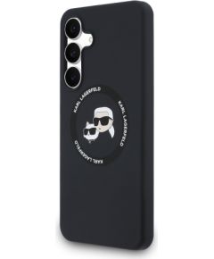 Karl Lagerfeld Liquid Silicone K&CH Heads MagSafe Case Aizsargapvalks priekš Samsung Galaxy S25 FE / melns Neoriģinālie Maciņi