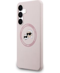 Karl Lagerfeld Liquid Silicone K&CH Heads MagSafe Case Aizsargapvalks priekš Samsung Galaxy S25 FE / rozā Neoriģinālie Maciņi