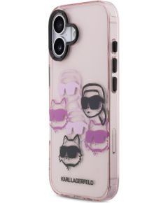 Karl Lagerfeld IML Multi K&CH Heads Case Aizsargapvalks priekš iPhone 17 / rozā Neoriģinālie Maciņi