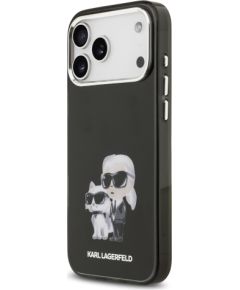 Karl Lagerfeld IML Aquarelle Karl and Choupette Case Aizsargapvalks priekš iPhone 17 Pro / melns Neoriģinālie Maciņi
