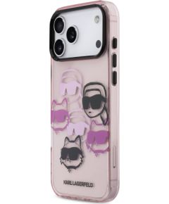 Karl Lagerfeld IML Multi K&CH Heads Aizsargapvalks priekš iPhone 17 Pro Max / rozā Neoriģinālie Maciņi