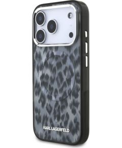 Karl Lagerfeld IML Leopard MagSafe Case Aizsargapvalks priekš iPhone 17 Pro / pelēks Neoriģinālie Maciņi