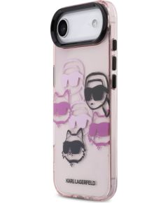 Karl Lagerfeld IML Multi Karl and Choupette Heads Case Aizsargapvalks priekš iPhone Air / rozā Neoriģinālie Maciņi
