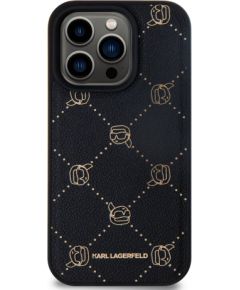 Karl Lagerfeld PU Karl Heads Pattern MagSafe Case Aizsargapvalks priekš iPhone 15 Pro Max / melns Neoriģinālie Maciņi