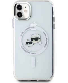 Karl Lagerfeld IML K&CH Heads Metal Frame MagSafe Case Aizsargapvalks priekš iPhone 11 / caurspīdīgs Neoriģinālie Maciņi