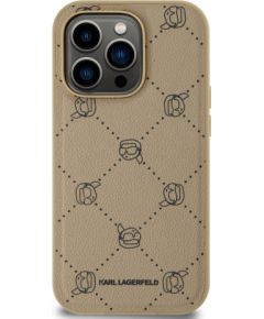 Karl Lagerfeld PU Karl Heads Pattern MagSafe Case Aizsargapvalks priekš iPhone 14 Pro Max / bēšs Neoriģinālie Maciņi