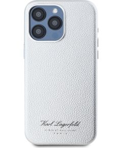 Karl Lagerfeld Grained PU Hotel RSG Case Aizsargapvalks priekš iPhone 15 Pro Max / pelēks Neoriģinālie Maciņi