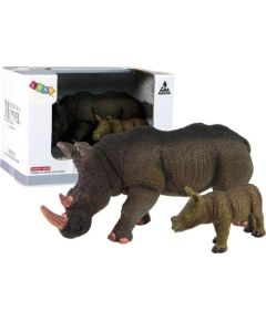 Figurka LeanToys Ffigurka kolekcjonerska Nosorożec z młodym Фигурки и герои