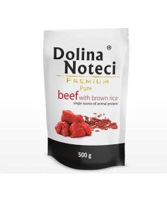 Dolina Noteci Dolina Noteci Pies Pure, wołowina z brązowym ryżem saszetka 500g Suņu barība