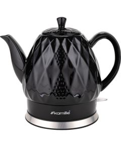 Keramikas elektriskā tējkanna 1,5 L (melna), 1200 W, 1728, Kamille Tējkannas (elektriskās)
