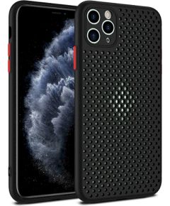 Fusion Breathe Case Silikona Aizsargapvalks Priekš Apple iPhone 7 | 8 | SE 2020 Melns Neoriģinālie Maciņi