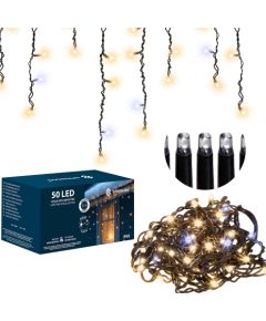 LED gaismas aizkars ar 50 LED (sosulītes) Springos CL1239 Ziemassvētku lampiņas, LED virtenes