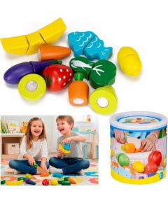 Koka rotaļu komplekts - augļu un dārzeņu “griešanas” spēle Springos KG0058 Jaunumi, Bērnu preces