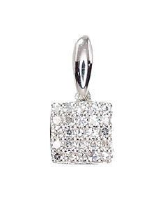 Zelta kulons #1300418(Au-W)_DI, Baltais Zelts 585°, Briljanti (0,063Ct), 0.34 gr. Ar dārgakmeņiem