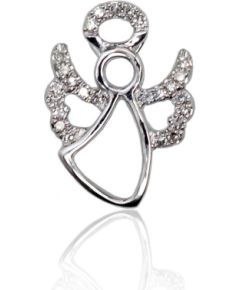 Zelta kulons #1300368(Au-W)_DI, Baltais Zelts 585°, Briljanti (0,065Ct), 0.83 gr. Ar dārgakmeņiem