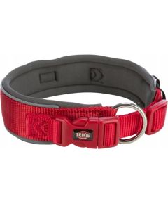 Trixie Premium obroża dla psa czerwona/grafitowa L: 46–55 cm/50 mm taśma parciana szeroka Citas preces