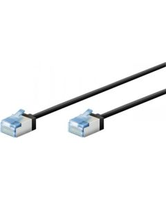 GOOBAY ULTRA-FLEX CAT6A VERKKOKAAPELI, 0.5M, U/FT, LSZH, SLIM, EXTRA-SHORT PLUGS, BLACK Сетевые кабели