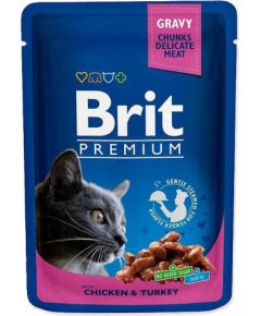BRIT Premium Chicken&Turkey - wet cat food - 100g Консервы кошек
