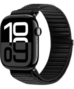 Dux Ducis   Apple Watch 42/44/45/46/49MM YE Nylon Braided Loop Wrist Strap Black Smart pūlksteņu aksesuāri
