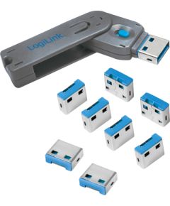 Logilink, USB port blocker (1x key and 8x locks), AU0045 Logilink Adapteri