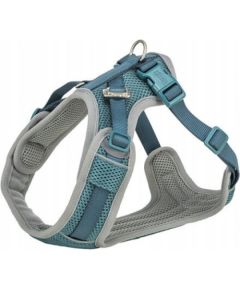 Trixie Premium FlexMesh, szelki, dla psa, petrol, S–M: 48–69 cm/20 mm, dostosowane dla mopsów i buldogów Citas preces