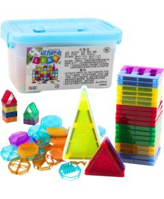 Leantoys Zestaw Klocki Magnetyczne W Walizce Kolorowe  57 El Konstruktori 
